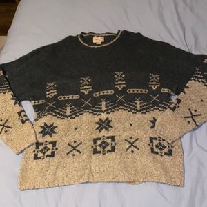 Vintage Woolrich green & tan fair isle cozy sweater